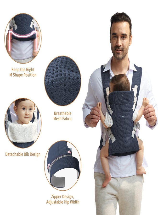 IULONEE Baby Carrier Newborn to Toddler, Ergonomic Baby Carrier Adjustable Toddler Carrier for Newborn Baby Carrier Sling Infant Portable Front & Back Backpack Carry Within 33lbs Navy Blue - Image 3
